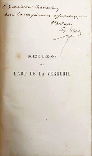 Bild des Verkufers fr Douze leons sur l'art de la verrerie zum Verkauf von Hugues de Latude