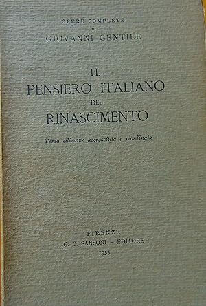 Seller image for Il pensiero italiano del Rinascimento for sale by L'angolo del vecchietto