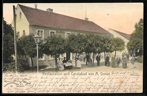 Ansichtskarte Bad Oppelsdorf, Restauration und Carolabad von A. Donat