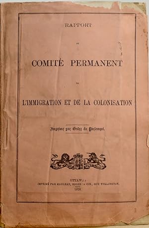 Rapport du comité permanent de l'immigration et de la colonisation