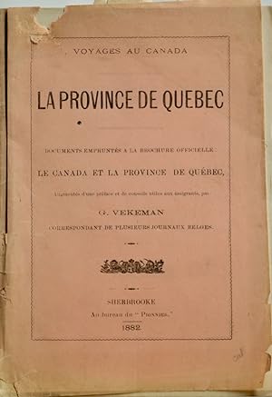 Voyages au Canada. La province de Québec