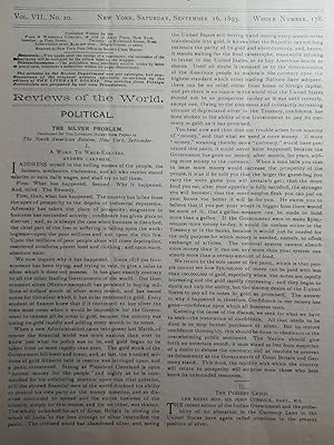 Seller image for Articles: the SILVER PROBLEM - I. Carnegie, a Word to Wage-Earners; II. the Present Crisis the RUSSO-GERMAN TARIFF WAR - I. Meyer, a German View; II. Buck, a Russian View; Winter, the Modern Spirit of Penology Ehtelmer, SEX BIAS, a Missing Chapter in The for sale by Hammonds Antiques & Books