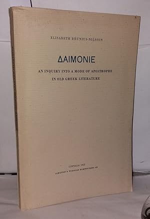 Δαιμονιε An inquiry into a mode of apostrophe in old greek literature