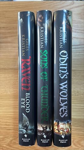 Imagen del vendedor de Raven: Blood Eye, Sons of Thunder, Odins Wolves. Signed, numbered, limited UK first editions, first printings of the first three books on the Raven Saga. All in fine / fine unread condition. a la venta por Signed and Delivered Books