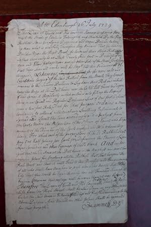 [Manuscript document]. At Edinburgh 26 July 1729. The Dean of Guild and his Councill having consi...