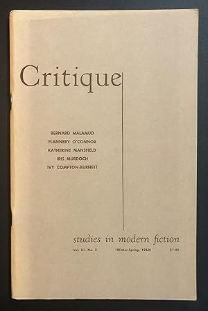 Seller image for Critique, Volume 3, Number 2 (III; Winter - Spring 1960) for sale by Philip Smith, Bookseller