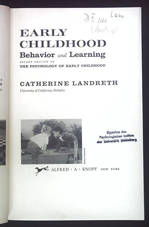 Seller image for Early Childhood, Behavior and Learning. for sale by books4less (Versandantiquariat Petra Gros GmbH & Co. KG)