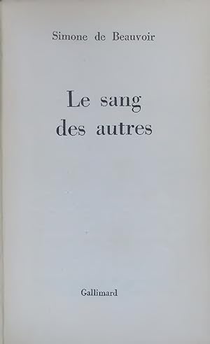 Seller image for Le sang des autres. for sale by Antiquariat Bookfarm
