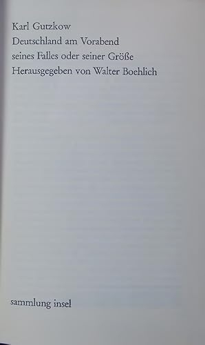 Seller image for Deutschland am Vorabend seines Falles oder seiner Gre. for sale by Antiquariat Bookfarm