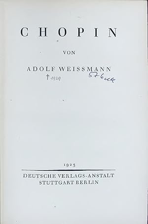 Bild des Verkufers fr CHOPIN. zum Verkauf von Antiquariat Bookfarm