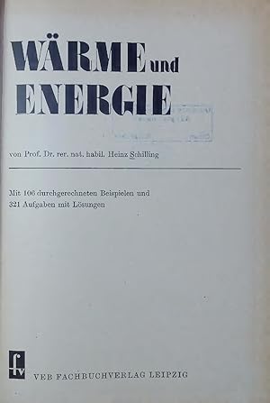 Bild des Verkufers fr Wrme und Energie. zum Verkauf von Antiquariat Bookfarm