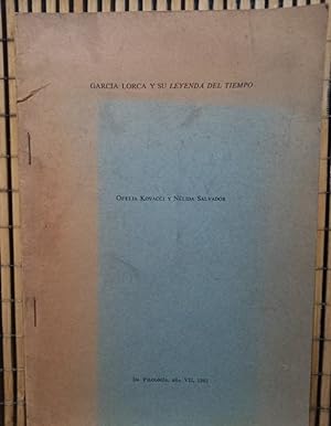 Immagine del venditore per Garca Lorca y su leyenda del tiempo - Separata venduto da Libros de Ultramar Alicante