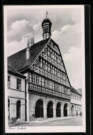 Bild des Verkufers fr Ansichtskarte Ebern, Ortspartie am Rathaus zum Verkauf von Bartko-Reher