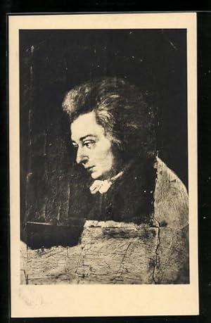 Bild des Verkufers fr Ansichtskarte W. A. Mozart, gemalt von seinem Schwager Hofschauspieler Lange zum Verkauf von Bartko-Reher