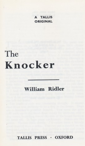 Image du vendeur pour The Knocker mis en vente par Barter Books Ltd