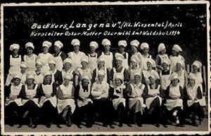 Foto Ansichtskarte / Postkarte Langenau Schopfheim in Baden, Backkurs Langenau 1934, Kursleiter O...