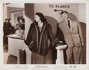 Seller image for Where Danger Lives (Two original photographs from the 1950 film noir) for sale by Royal Books, Inc., ABAA