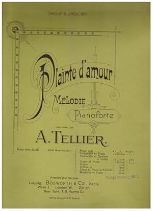 Plainte d`Amour. Melodie pour Pianoforte composée par A. Tellier.