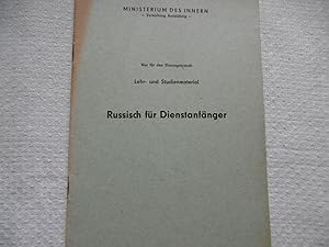 Image du vendeur pour Russisch für Dienstanfänger - Ministerium des Innern-Verwaltung Ausbildung Lehr- und Studienmaterial ( DDR ) mis en vente par Antiquariat Machte-Buch