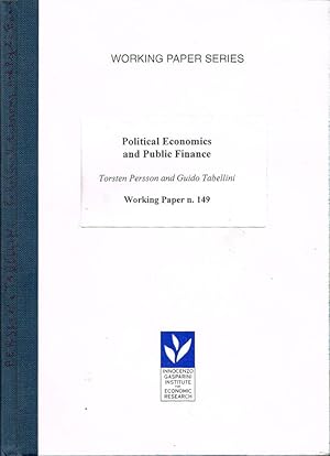 Bild des Verkufers fr Political Economics and Public Finance IGIER, Milano - March 1999 zum Verkauf von Biblioteca di Babele