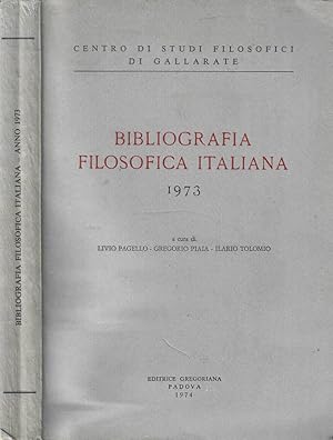 Bild des Verkufers fr Bibliografia filosofica italiana 1973 zum Verkauf von Biblioteca di Babele