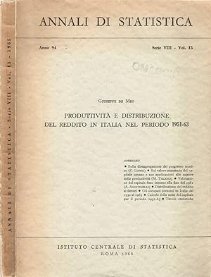 Bild des Verkufers fr Produttivit e distribuzione del reddito in Italia nel periodo 1951-63 zum Verkauf von Biblioteca di Babele