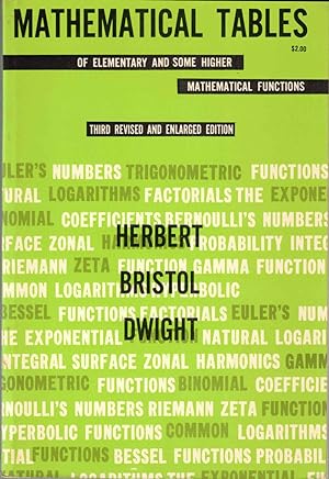 Image du vendeur pour Mathematical Tables of Elementary and Some Higher Mathematical Functions mis en vente par Kenneth Mallory Bookseller ABAA