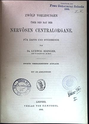 Seller image for Zwlf Vorlesungen ber den Bau der nervsen Centralorgane. Fr rzte und Studierende. for sale by books4less (Versandantiquariat Petra Gros GmbH & Co. KG)