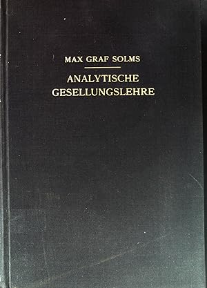 Seller image for Analytische Gesellungslehre. for sale by books4less (Versandantiquariat Petra Gros GmbH & Co. KG)