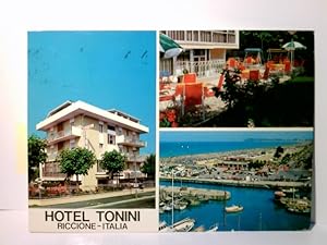 Riccione. Hotel Tonini. Italien. Alte Ansichtskarte / Postkarte farbig, gel. 1983. 3 Ansichten : ...