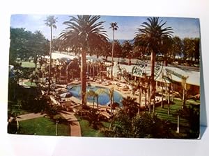 Santa Monica. California. Hotel Miramar Turquois Pool. Alte Ansichtskarte / Postkarte farbig, gel...