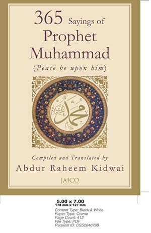 Imagen del vendedor de 365 Sayings of Prophet Muhammad a la venta por AHA-BUCH GmbH