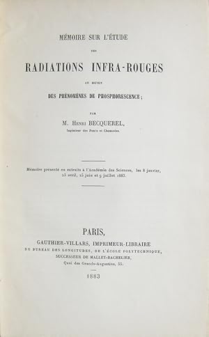 Mémoire sur l'étude des radiations infra-rouges au moyen des phénomènes de phosphorescence