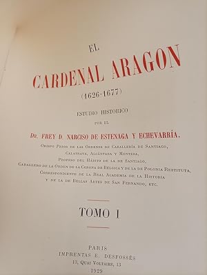 Seller image for El Cardenal Aragn (1626-1677). Tomo I . for sale by Librera Astarloa