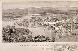 PLYMOUTH & DEVONPORT. Birds-eye view of Plymouth, Stonehouse, and Devonport, taken from the se...