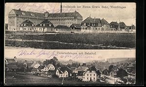 Bild des Verkufers fr Ansichtskarte Wendlingen-Unterboihingen, Mbelfabrik der Firma Erwin Behr, Ortspartie mit Bahnhof zum Verkauf von Bartko-Reher