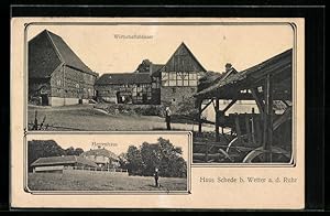 Ansichtskarte Wetter a. d. Ruhr, Haus Schede, Wirtschaftshäuser, Herrenhaus