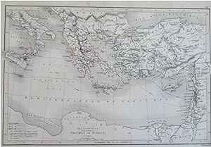 Travels of St. Paul Eastern Mediterranean Lower Egypt 1843 Black map