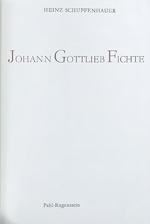 Bild des Verkufers fr Johann Gottlieb Fichte. zum Verkauf von Antiquariat Bookfarm