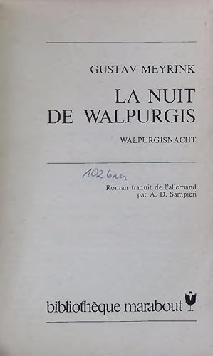 Bild des Verkufers fr LA NUIT DE WALPURGIS. WALPURGISNACHT zum Verkauf von Antiquariat Bookfarm