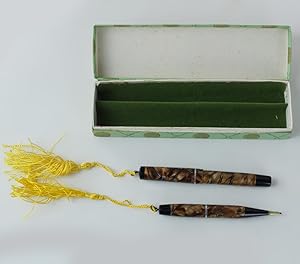 CONDOR. Set penna stilografica + portamina, con fiocco. Vintage. Nuove, nell'astuccio.: