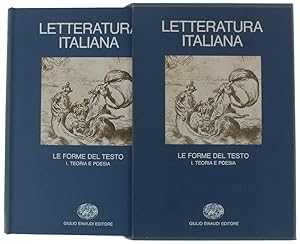 Immagine del venditore per LETTERATURA ITALIANA, Volume terzo: LE FORME DEL TESTO. Tomo 1: Teoria e poesia.: venduto da Bergoglio Libri d'Epoca