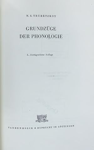 Bild des Verkufers fr GRUNDZGE DER PHONOLOGIE. zum Verkauf von Antiquariat Bookfarm