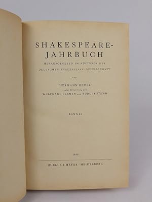 Bild des Verkufers fr Shakespeare Jahrbuch Band 89/ 1953 Band 89 zum Verkauf von ANTIQUARIAT Franke BRUDDENBOOKS