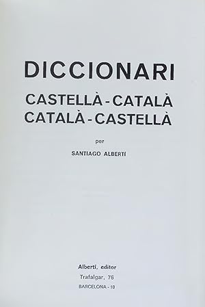 Bild des Verkufers fr DICCIONARI CASTELL - CATAL, CATAL - CASTELL. zum Verkauf von Antiquariat Bookfarm