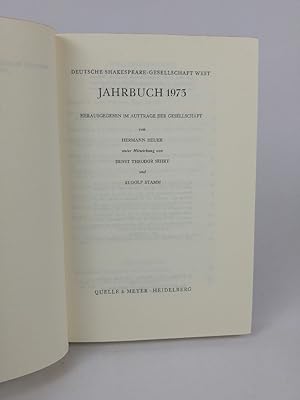 Bild des Verkufers fr Shakespeare Jahrbuch 1973 zum Verkauf von ANTIQUARIAT Franke BRUDDENBOOKS
