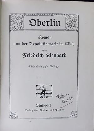 Seller image for Oberlin. Roman aus der Rebolutionszeit im Elsass for sale by Antiquariat Bookfarm