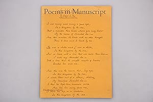 POEMS IN MANUSCRIPT. Selected and Introduced by James Thorpe