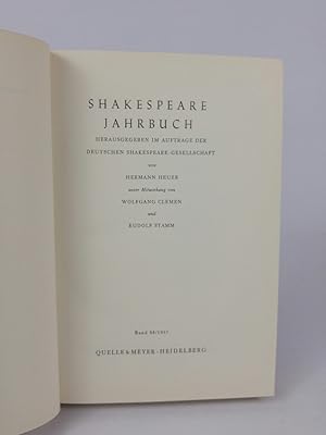 Bild des Verkufers fr Shakespeare Jahrbuch Band 93/ 1957 Band 93 zum Verkauf von ANTIQUARIAT Franke BRUDDENBOOKS