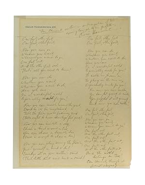 Manuscript Lyrics for "One Foot, Other Foot" from the Musical "Allegro"